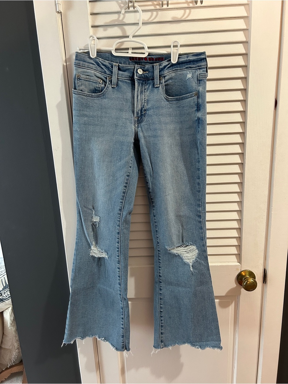 Lucky Brand Light Blue Distressed Flare Jeans